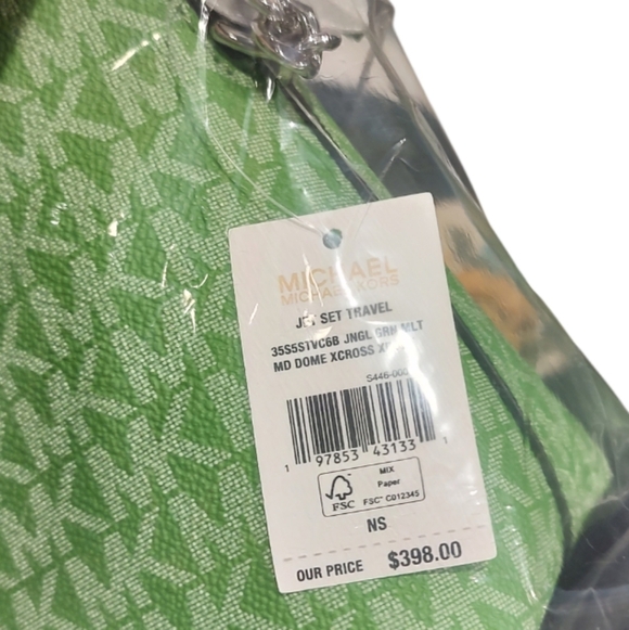 Michael Kors Green and White Color Block Crossbody Bag - Picture 4 of 5